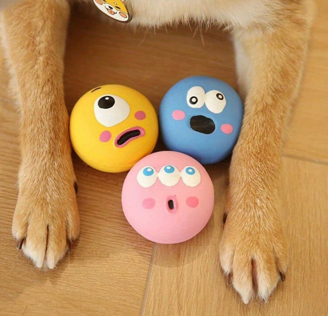 Yoinkin Emoji Monster Squeaky Ball ( 3-pack)