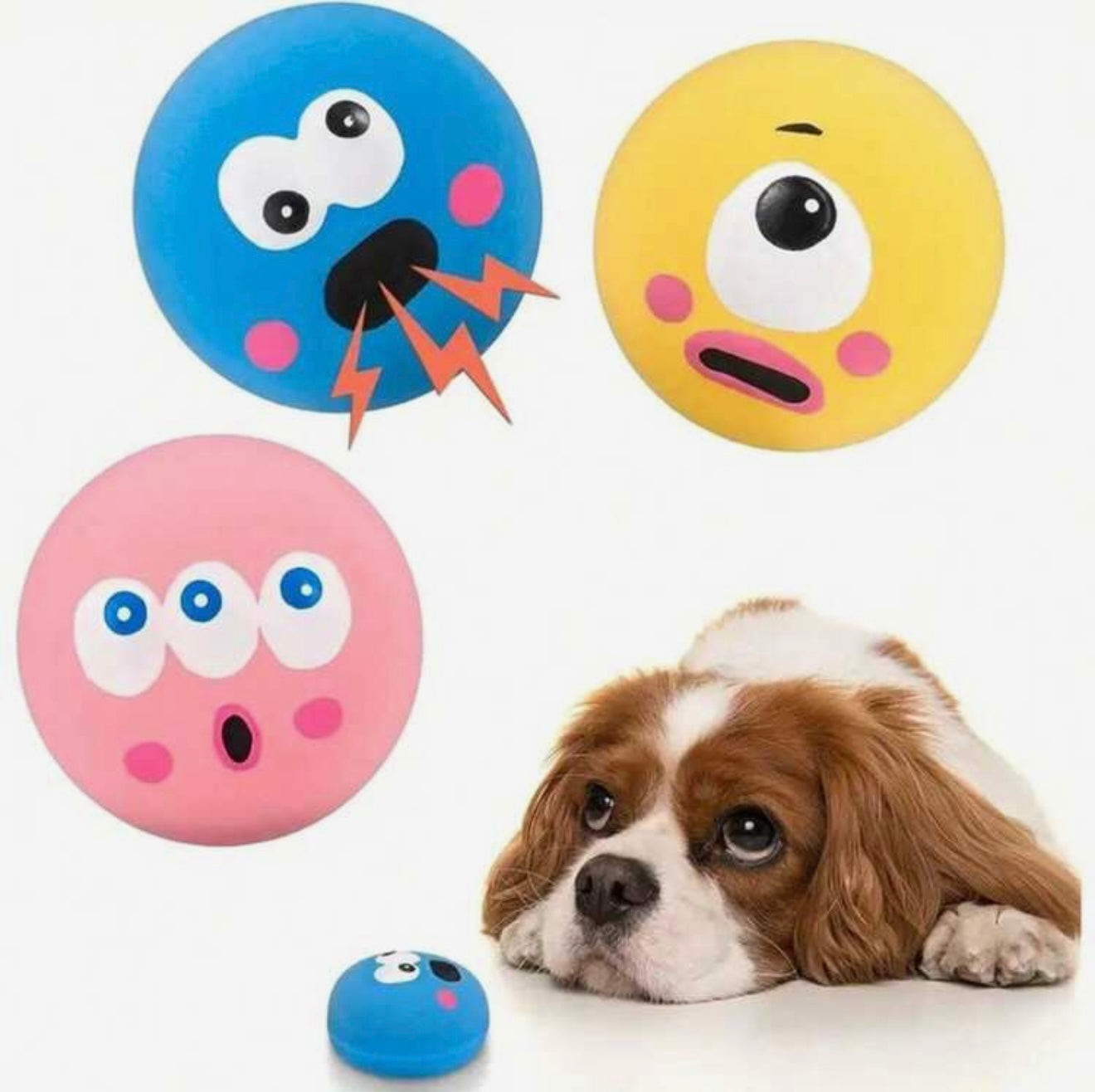 Yoinkin Emoji Monster Squeaky Ball ( 3-pack)