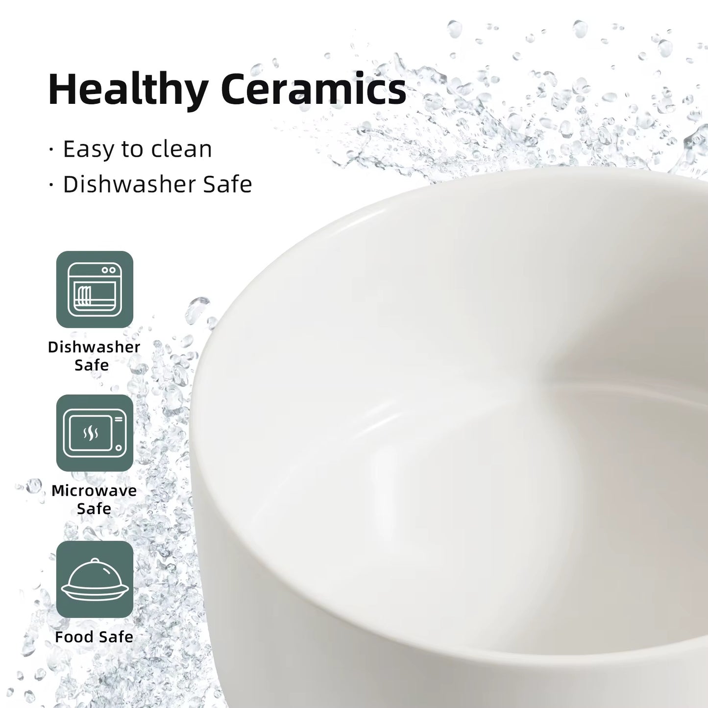 Yoinkin Modern Ceramic Pet Bowl with Bamboo Stand